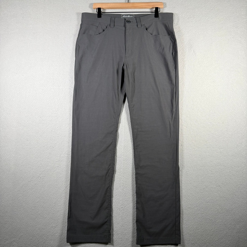 Eddie Bauer Travex Mens Gray Straight Leg Stretch Outdoor Travel Pants 35x34